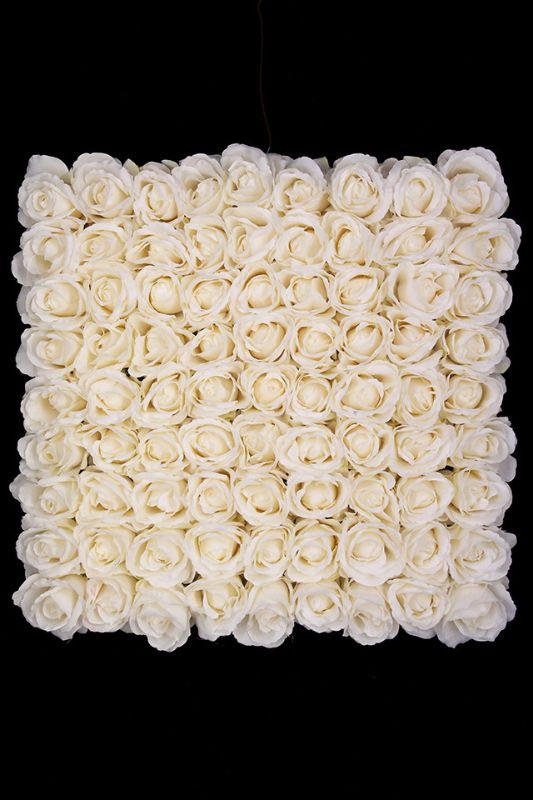 Ivory 81 Rose Head Panel featuring intricate rose designs, ideal for elegant floral backdrops at events or home decor.