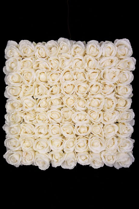 Ivory 81 Rose Head Panel featuring intricate rose designs, ideal for elegant floral backdrops at events or home decor.