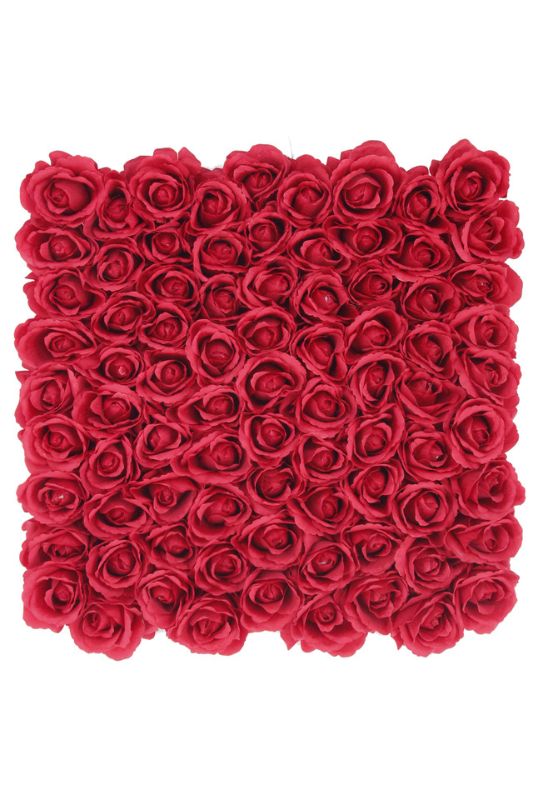 Vibrant red rose head panel, perfect for enchanting backdrops and floral displays, measuring 50cm x 50cm for easy setup.