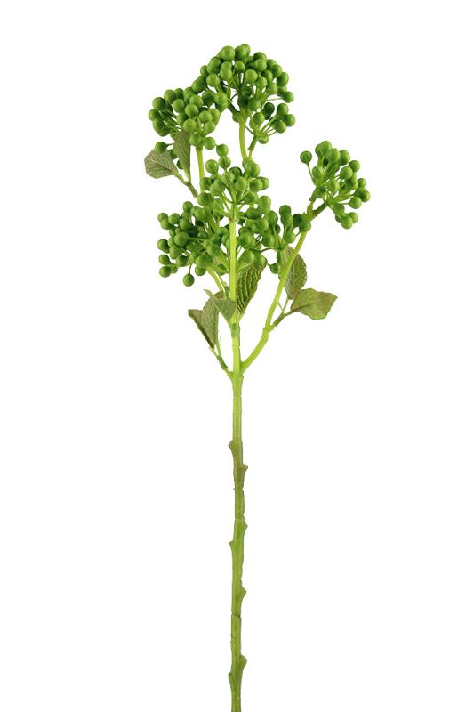 Vibrant set of 6 artificial mid green berry sprays, each 50cm, perfect for floral arrangements and home decor.