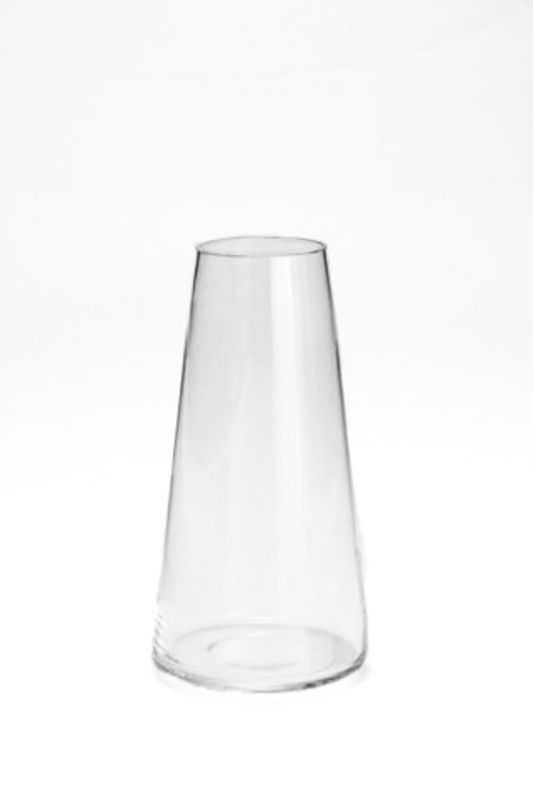 Clear glass taper cylinder vases set of 12, perfect for elegant floral arrangements with a narrow 5.5cm opening.