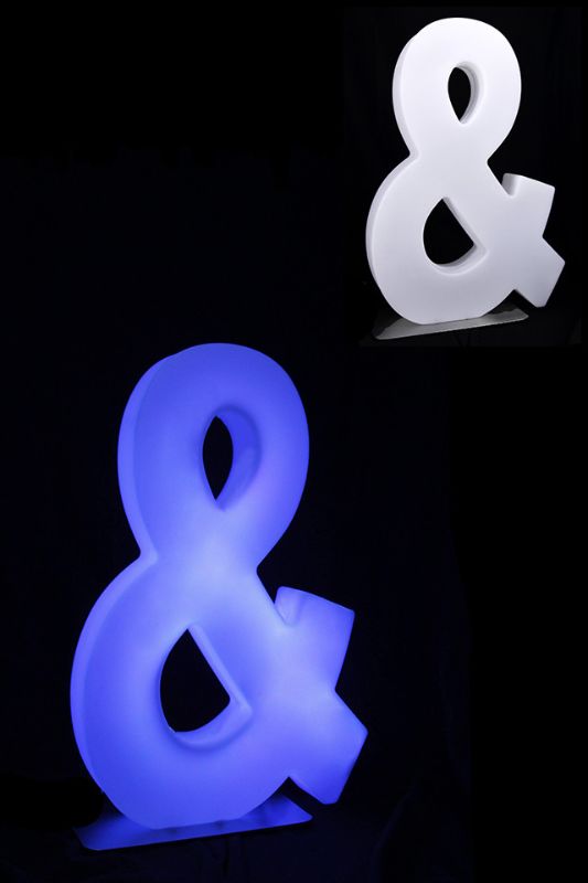 Giant 82cm LED letter sign with RGB remote, stable stainless steel base, perfect for vibrant celebrations and events.