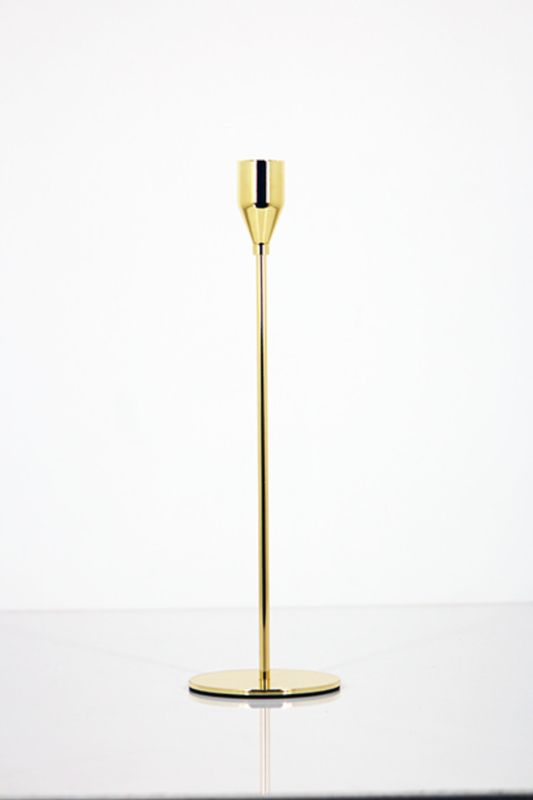 Elegant gold candle stick set of 5, 27cm tall, perfect for stylish decor and ambiance enhancement.