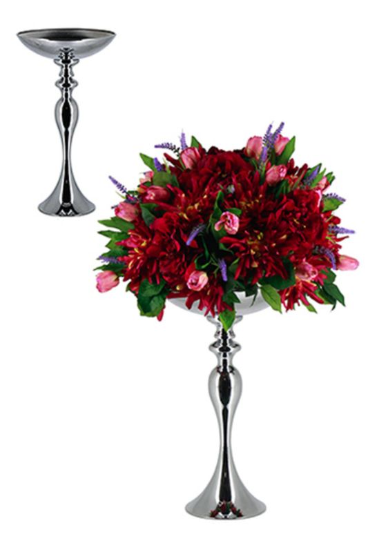 Elegant silver table bowl with a heavy base, perfect for showcasing floral arrangements or decorative items.
