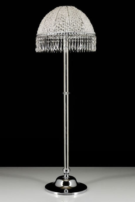 Antique-style silver chrome shades, 35cm diameter, 110.5cm height, set of 2, blending vintage charm with modern elegance.