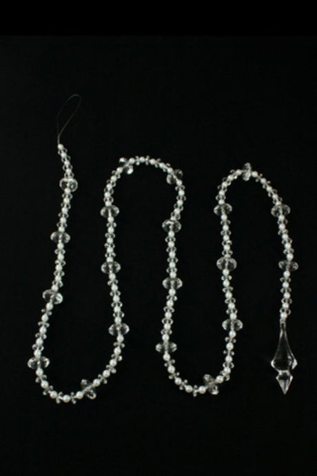 Decorative garland featuring acrylic beads and pearls, 1.7m long, ideal for elegant home decor and event settings.