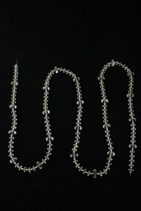 Clear acrylic bead garland set of 6, each 1.7m long, perfect for elegant decor at events and DIY projects.