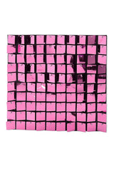 Set of 24 cerise square sequin panels, 30x30 cm, perfect for vibrant event backdrops and photo ops.