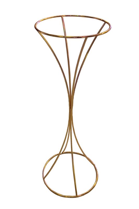 Set of 5 silver waisted wire table frames, 23D x 70cmH, perfect for stylish dining, coffee, or side tables.