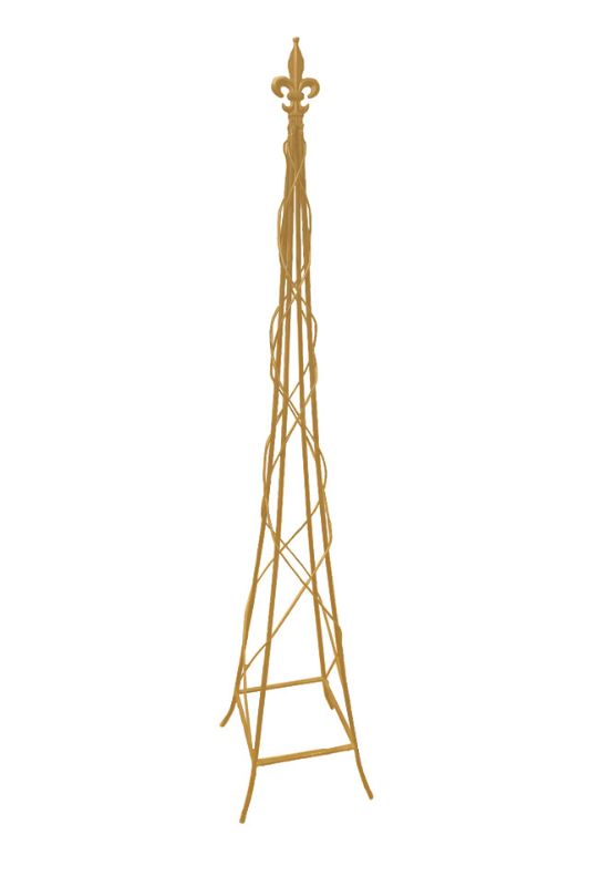 Gold Eiffel Tower Stands, 180cmH, set of 2, elegant decor for events, perfect for centerpieces with greenery or flowers.