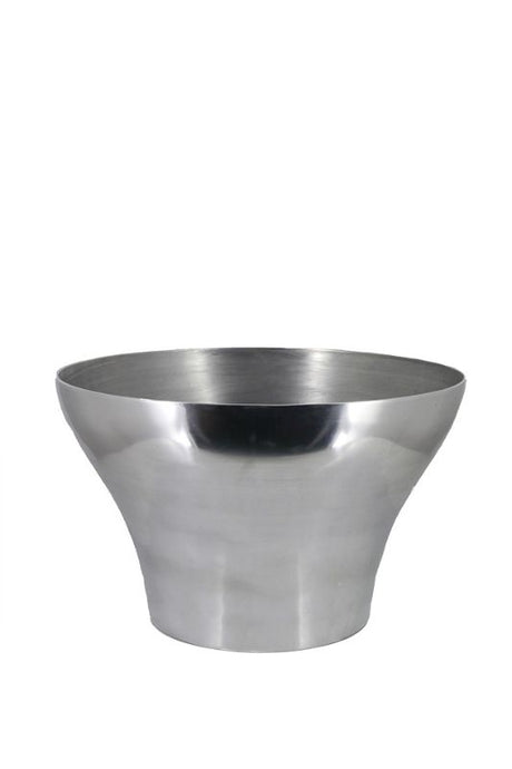 Sleek silver aluminium champagne bucket, 44.5cm wide, perfect for chilling multiple bottles at elegant gatherings.