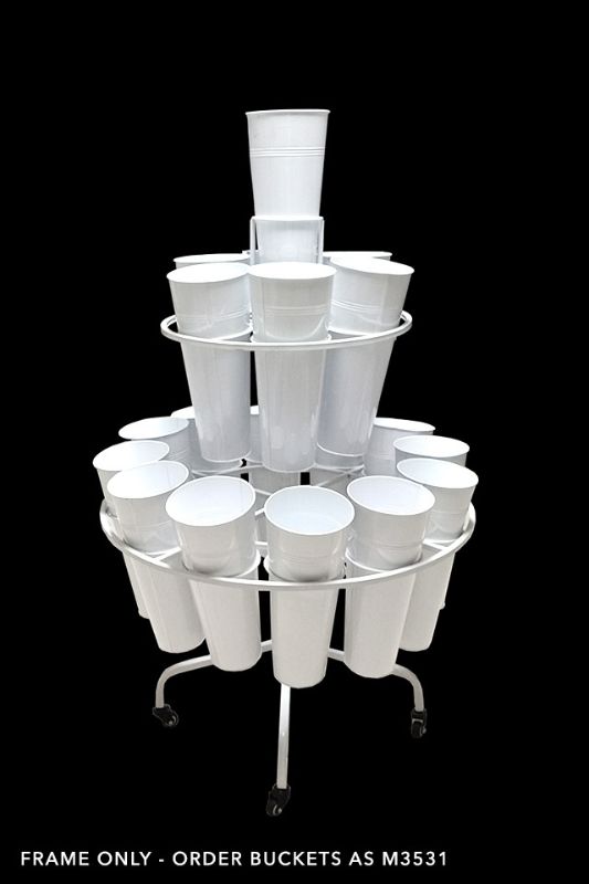 Elegant white 19 Vase Centre Flower Stand, perfect for showcasing floral arrangements at events or home decor.