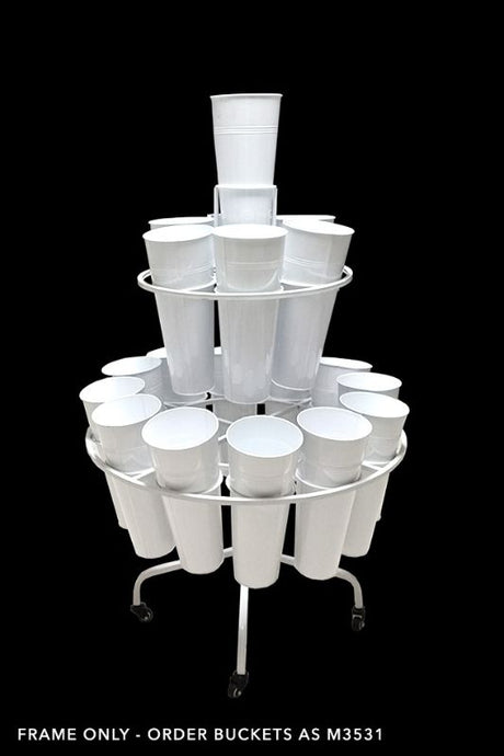 Elegant white 19 Vase Centre Flower Stand, perfect for showcasing floral arrangements at events or home decor.