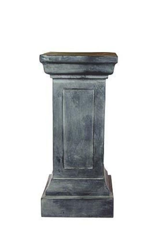 Medium Standard Pedestal in White Wash, a lightweight fibreglass piece with a rustic finish, perfect for showcasing decor.