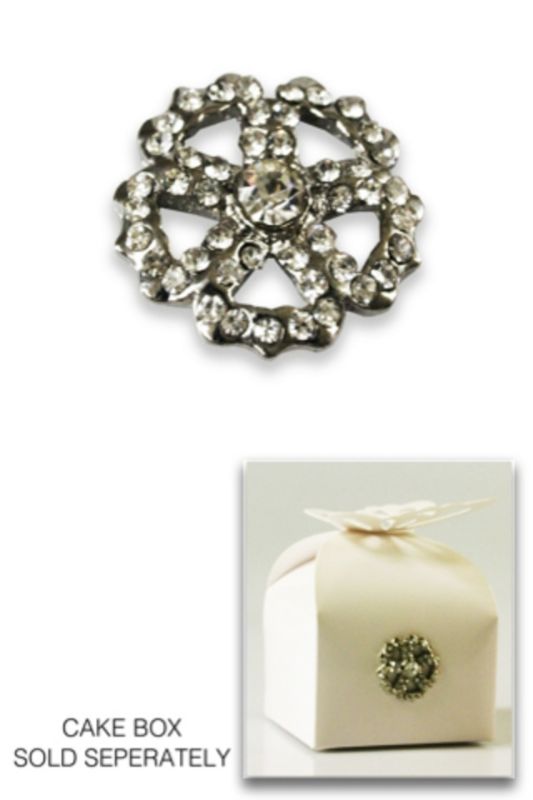 Set of 40 silver diamante flowers, 20mm each, perfect for crafting, decorations, and adding elegance to events.