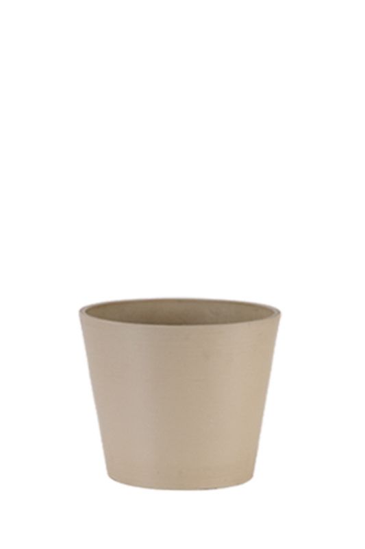 Set of 10 eco-friendly bone-colored planters made from recycled materials, perfect for indoor and outdoor gardening.