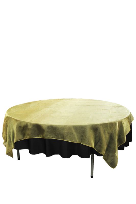Elegant chocolate organza table overlays set of 10, perfect for enhancing wedding and party decor, 210 x 210 cm each.