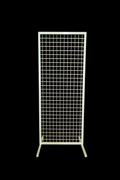 Modern white square mesh frame backdrop, 50cmW x 120cmH, ideal for events, displays, and floral arrangements.