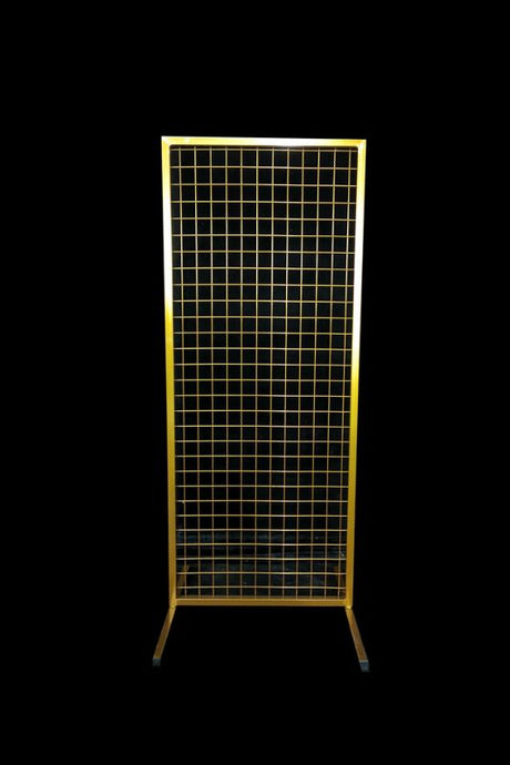 Gold square mesh frame backdrop, 50cmW x 120cmH, ideal for events, displays, photo boards, and floral arrangements.