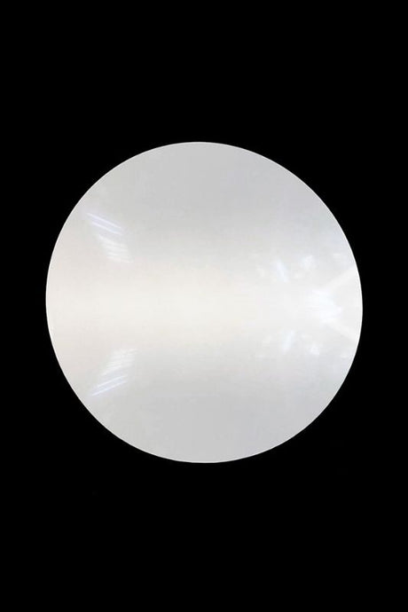 Set of 2 white acrylic backdrop discs, 600mm diameter, perfect for elegant event decor and personalized signage.