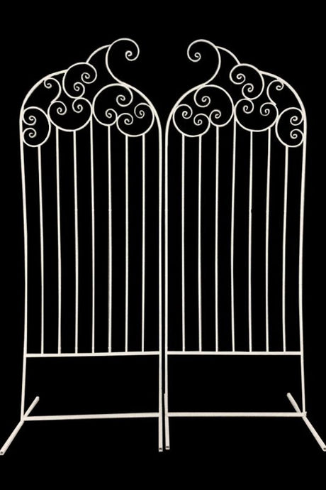 Elegant white French Door Panels set of 2, perfect for creating a Parisian backdrop at weddings and special events.