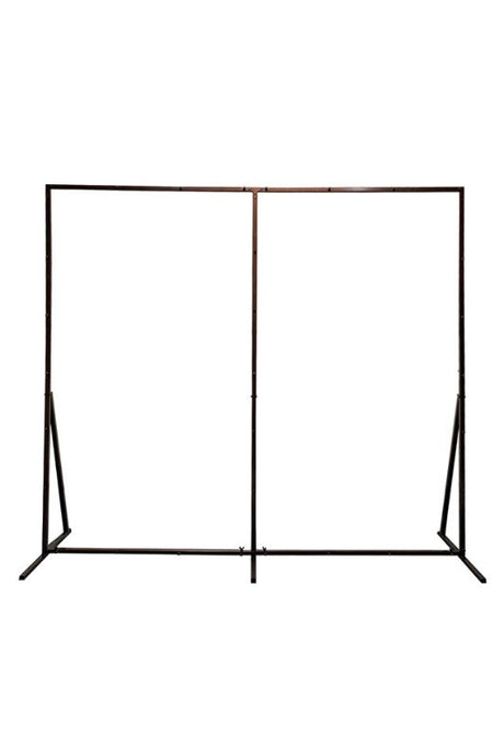 Portable bronze flower wall frame backdrop for events, featuring sturdy support and easy assembly for floral displays.