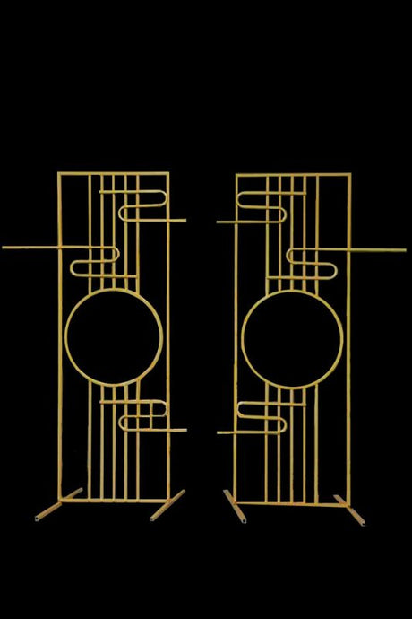 Gold Chinese wedding display frames set of 2, featuring elegant cloud designs, perfect for creating stunning event backdrops.