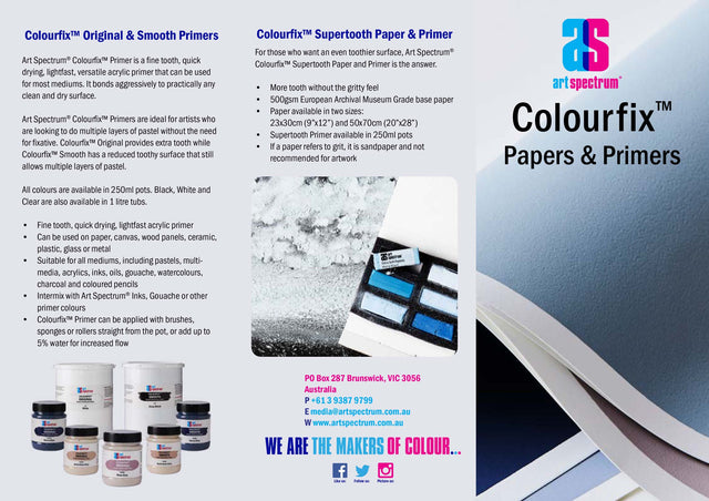 Art Spectrum Colourfix Smooth Primer 250ml in Storm Blue, ideal for pastel and mixed media, enhances color and adhesion.