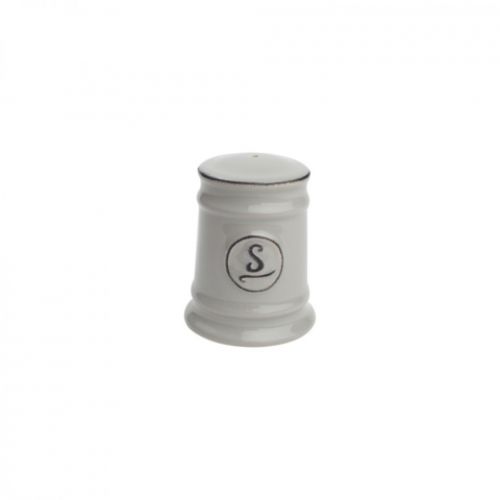 Elegant grey ceramic salt shaker, 58mm diameter and 74mm height, combining style and functionality for your kitchen.