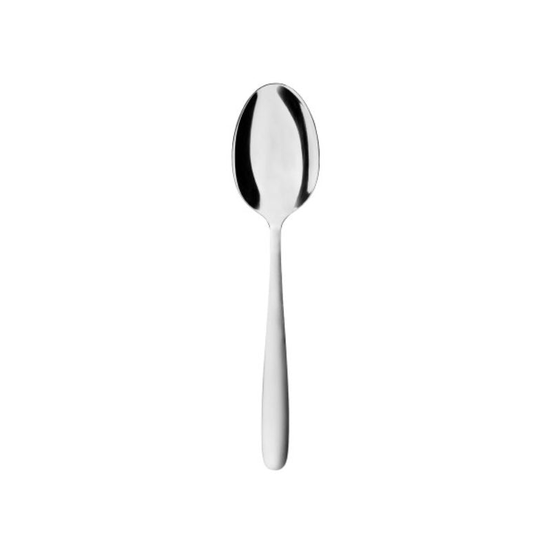 Tablekraft 12 Pack Cafe Dessert Spoon set, elegant stainless steel spoons with satin finish, perfect for desserts and easy cleaning.