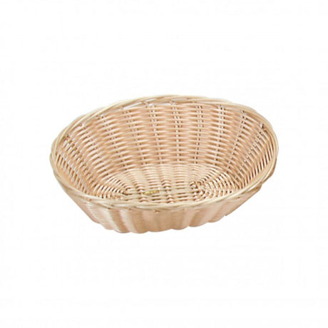 Round stainless steel Chef Inox bread basket, 230mm diameter, perfect for serving bread and pastries stylishly.