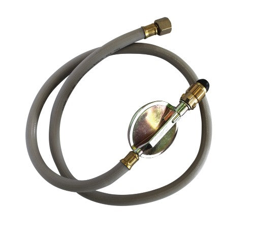 BBQ POL regulator and hose with 180° outlet designed for safe and efficient gas flow in BBQ, BBQF, BBQW, and BBQWF models.