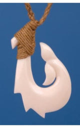Whale Tail Hook pendant crafted from ethically sourced beef bone, symbolizing ocean conservation and unique in design.