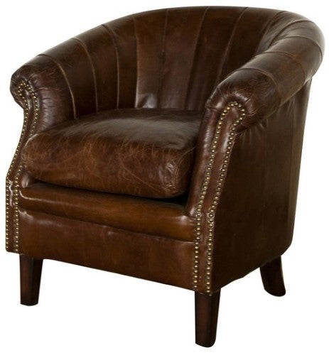 Leather Chair - Roosevelt Tub Vintage Cigar