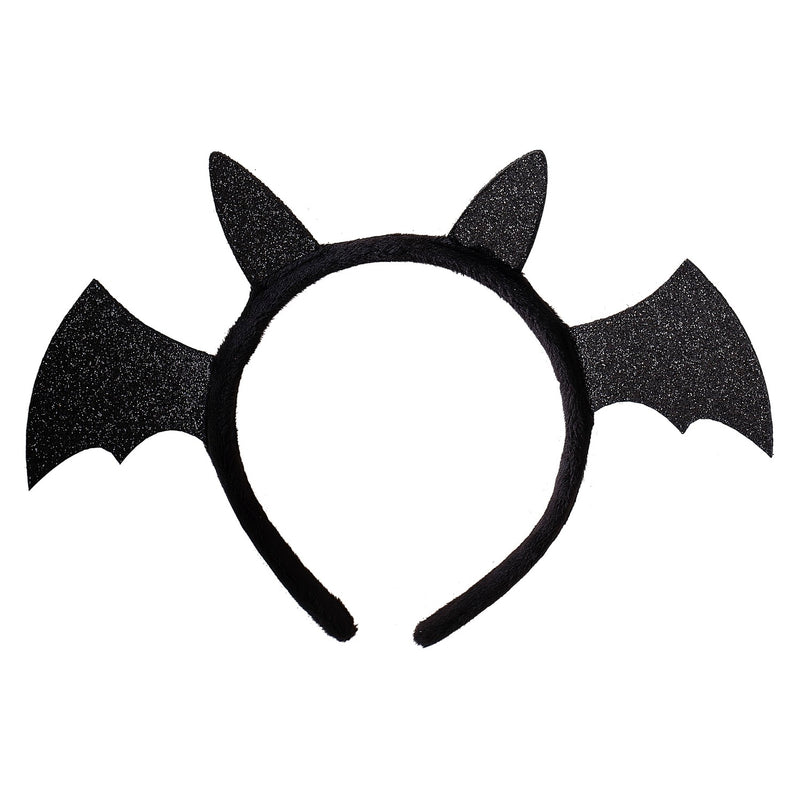 Fancy Dress Headband - Black Sparkle Bat