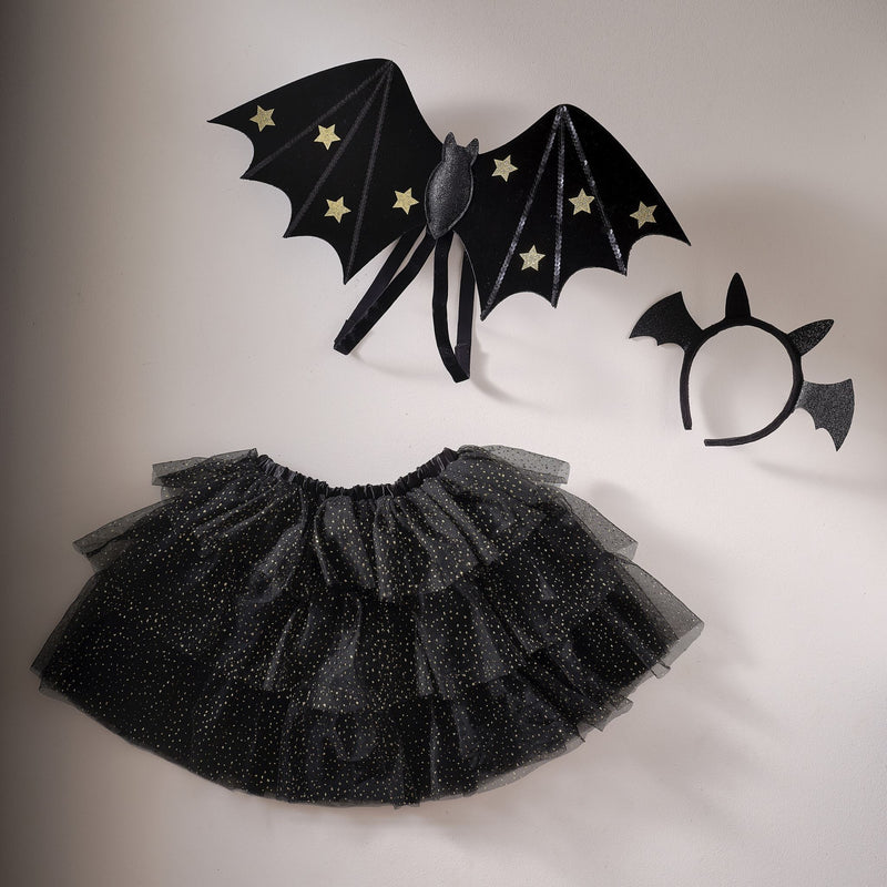 Fancy Dress Headband - Black Sparkle Bat