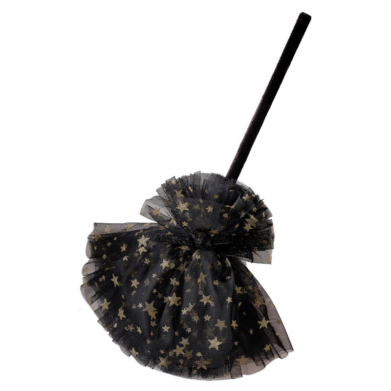 Witches Broom - Fancy Dress Black & Gold Star