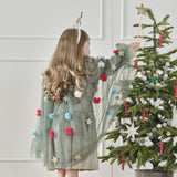 Gold satin fairy wand topped with a glittering gold star, perfect for imaginative play and eco-friendly celebrations.