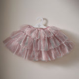 Fairy Princess Costume Tutu in pink tulle with silver sparkles, perfect for ages 3-5, enhancing imaginative play and magical adventures.