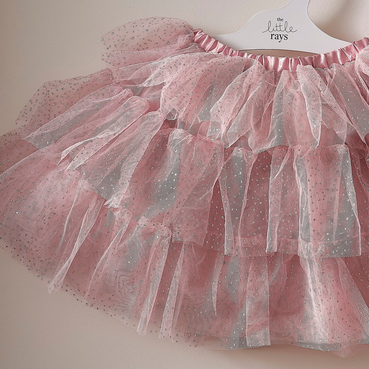 Fairy Princess Costume Tutu in pink and silver sparkle for girls aged 5-7, perfect for dress-up adventures and parties.