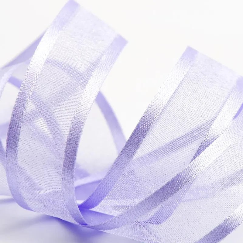 Baby blue organdy satin edge ribbon, 23mm x 20m, perfect for elegant crafting, decorations, and gift wrapping.