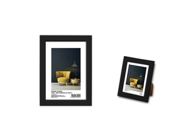 Max Brand Black Photo Frame set of 24, 9x13cm, modern MDF design for showcasing cherished memories elegantly.