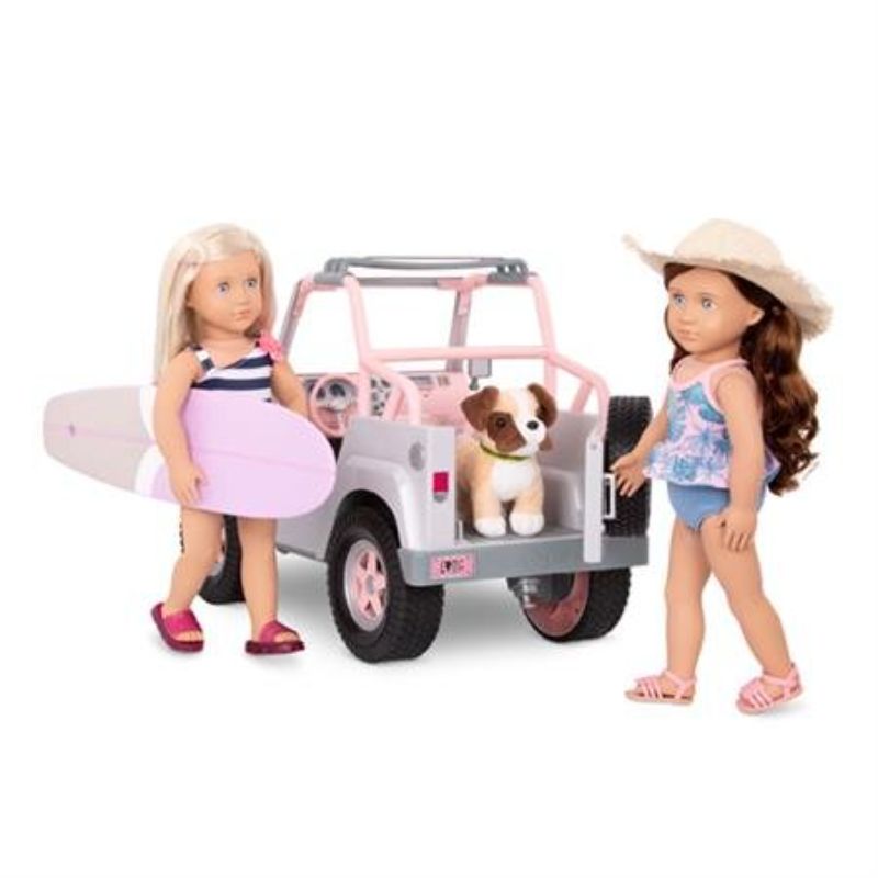 Our Generation Accessory - 4 x 4 Off Roader with Surfboard (Grey/Pink)