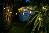 Festoon Party Lights 10M with glass bulbs on black wire, perfect for creating a cozy atmosphere indoors or outdoors.