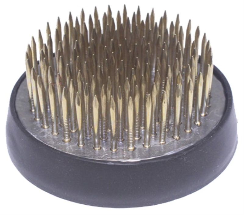 Flower Frog with 127 copper pins (13mm) for securely arranging flowers in stunning displays, compact size for easy use.