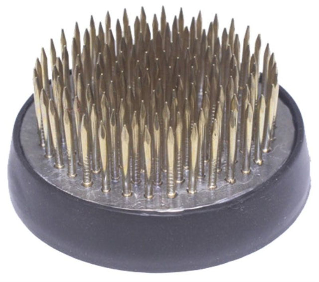 Flower Frog with 127 copper pins (13mm) for securely arranging flowers in stunning displays, compact size for easy use.