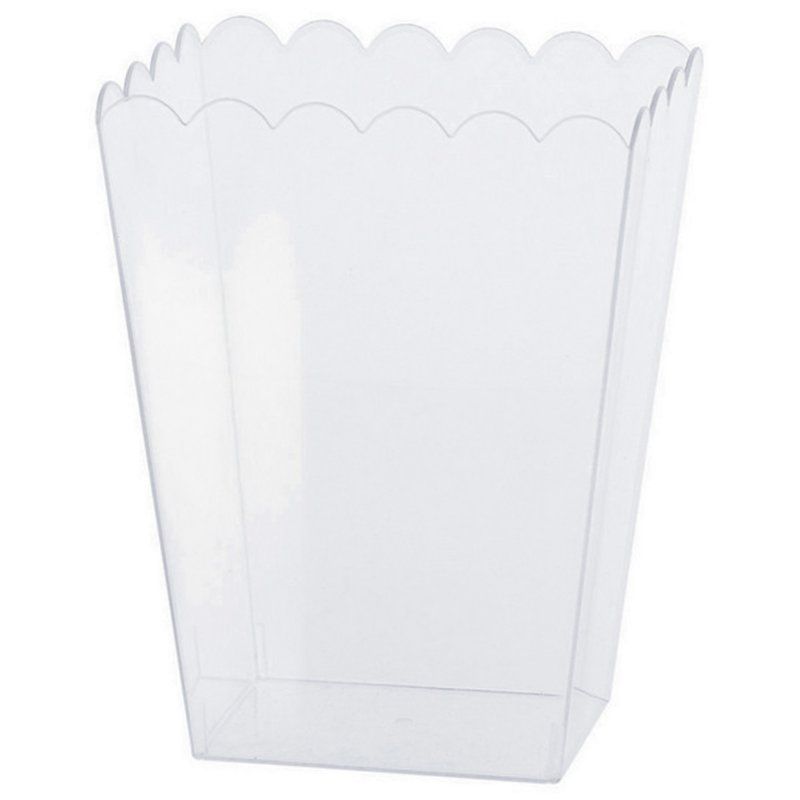 Scalloped Plastic Container - Medium (Clear)