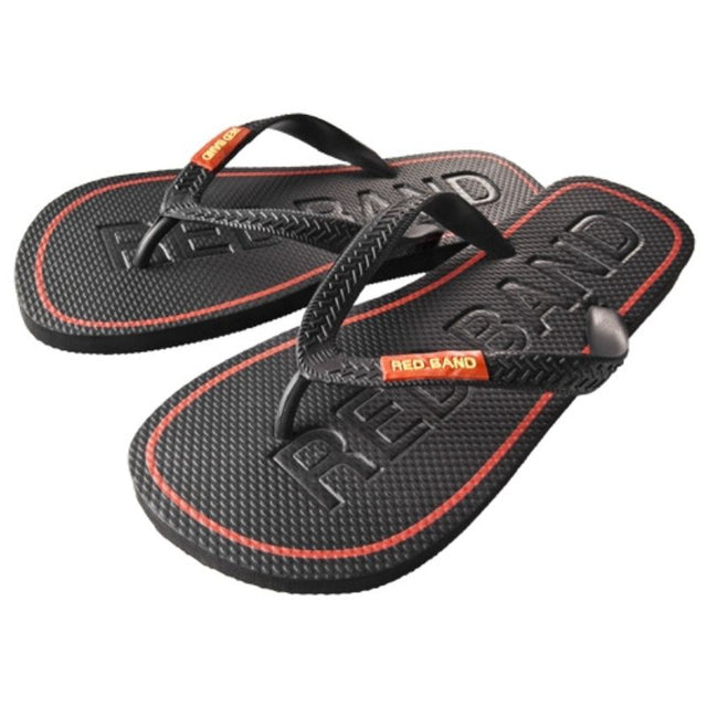 Vibrant red rubber sandals for adults, offering comfort, style, and a slip-on design for summer outings.