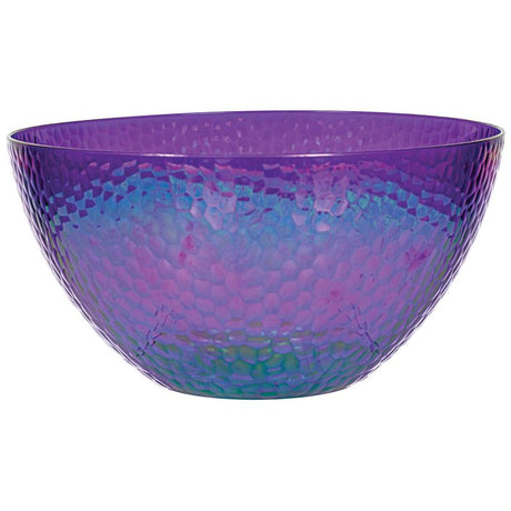 Iridescent Sparkling Sapphire plastic serving bowl, 3.9L capacity, perfect for stylishly serving salads and snacks.