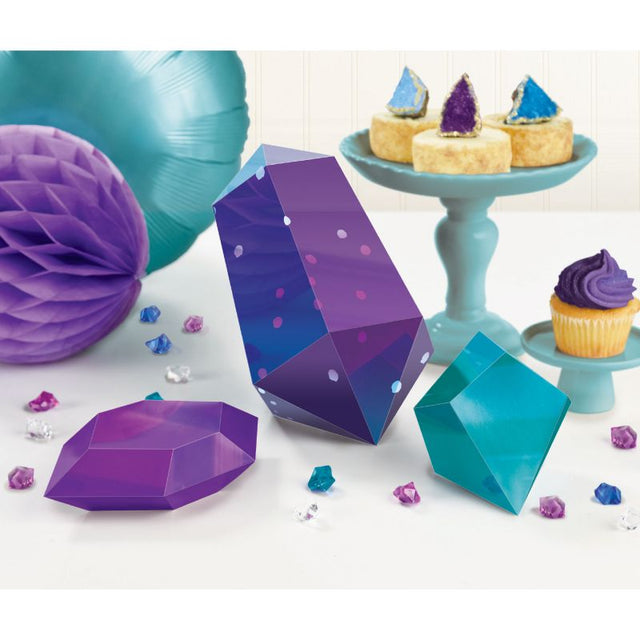 3D Table Decorating Kit - Sparkling Sapphire with three elegant pieces for stunning birthday and event table settings.